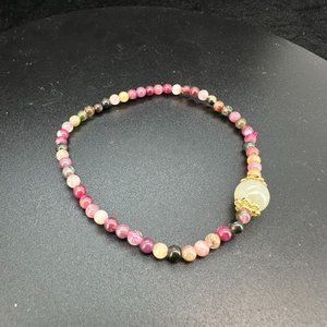 Tourmaline+ White Jade 15cm Bracelet